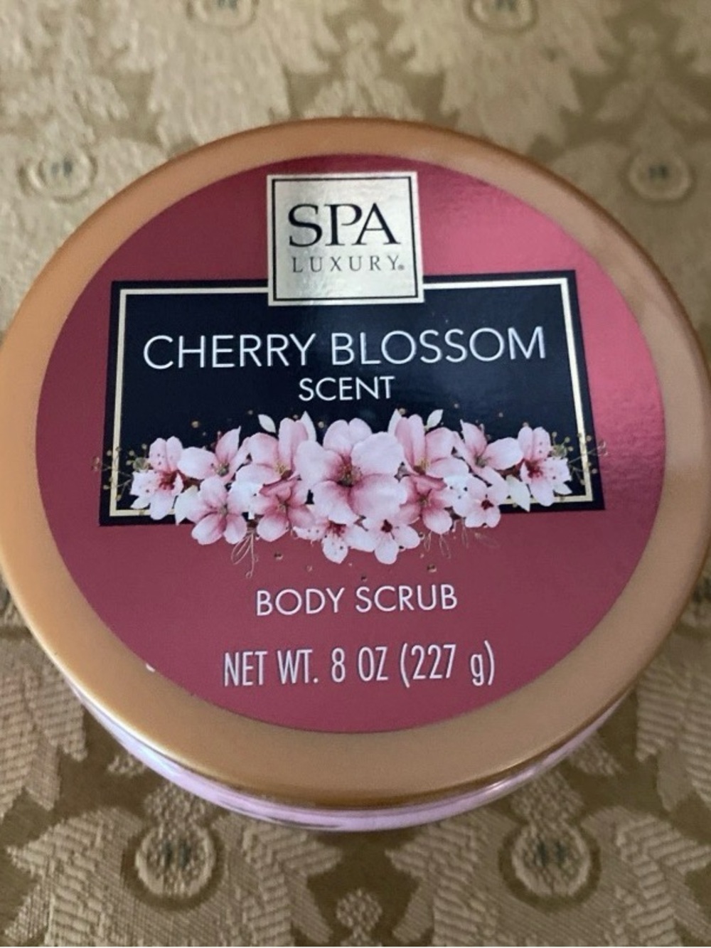 New-SPA Luxury 🍒Cherry Blossom Scent Body Scrub 8 Oz Renews Rough/Dry Skin